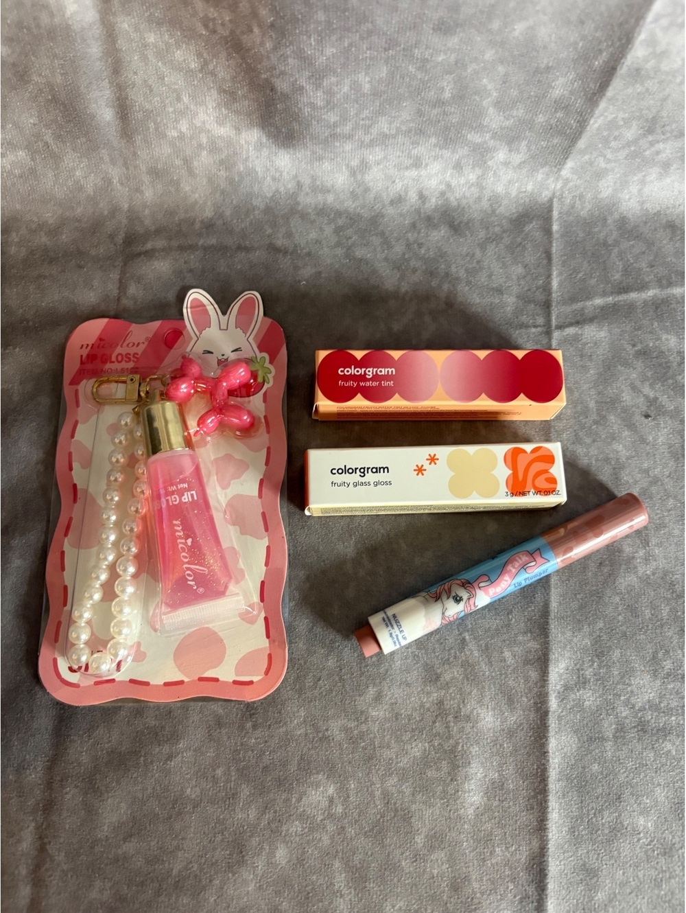 Colorgram Lip Makeup Lot Fruity Water Tint Glass Gloss Keychain Gloss
